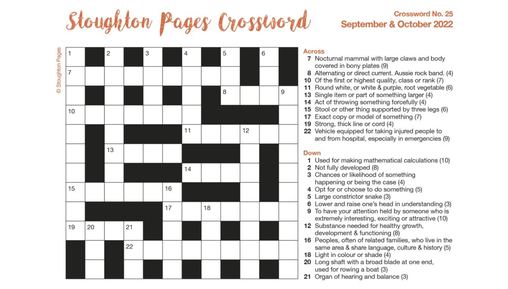 Puzzles: Printable Crossword - Issue: February 18, 2022